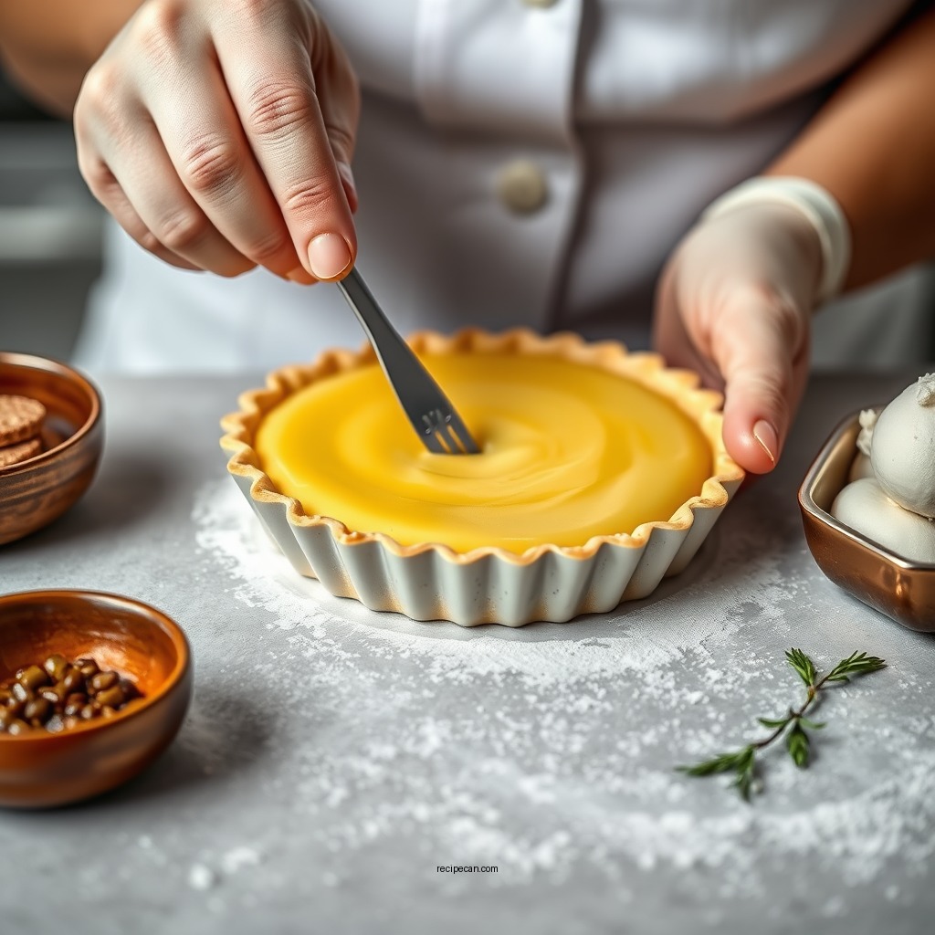 Preparing the Pastry Base - custard tart recipe