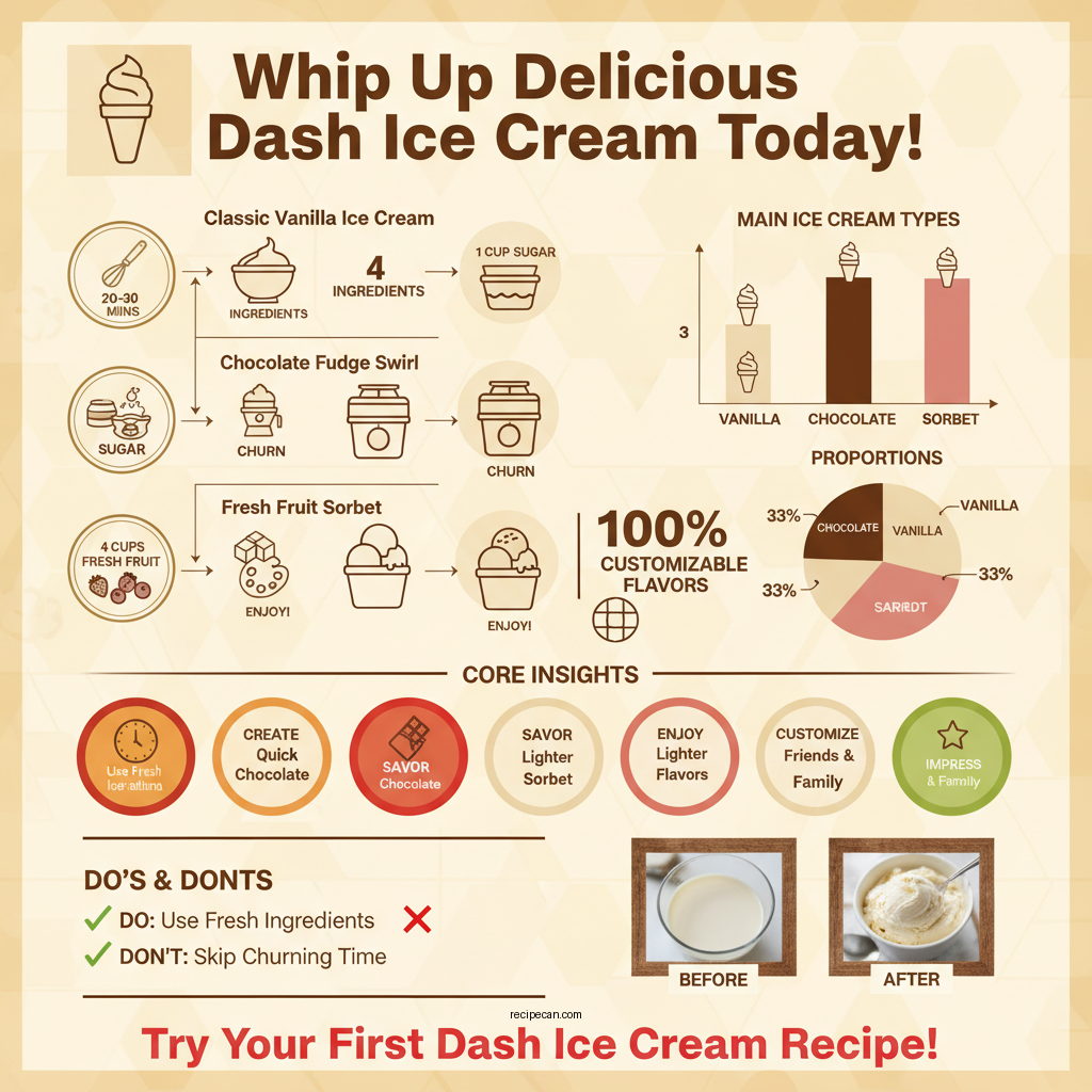 dash ice cream recipes - Data Infographic and Statistics