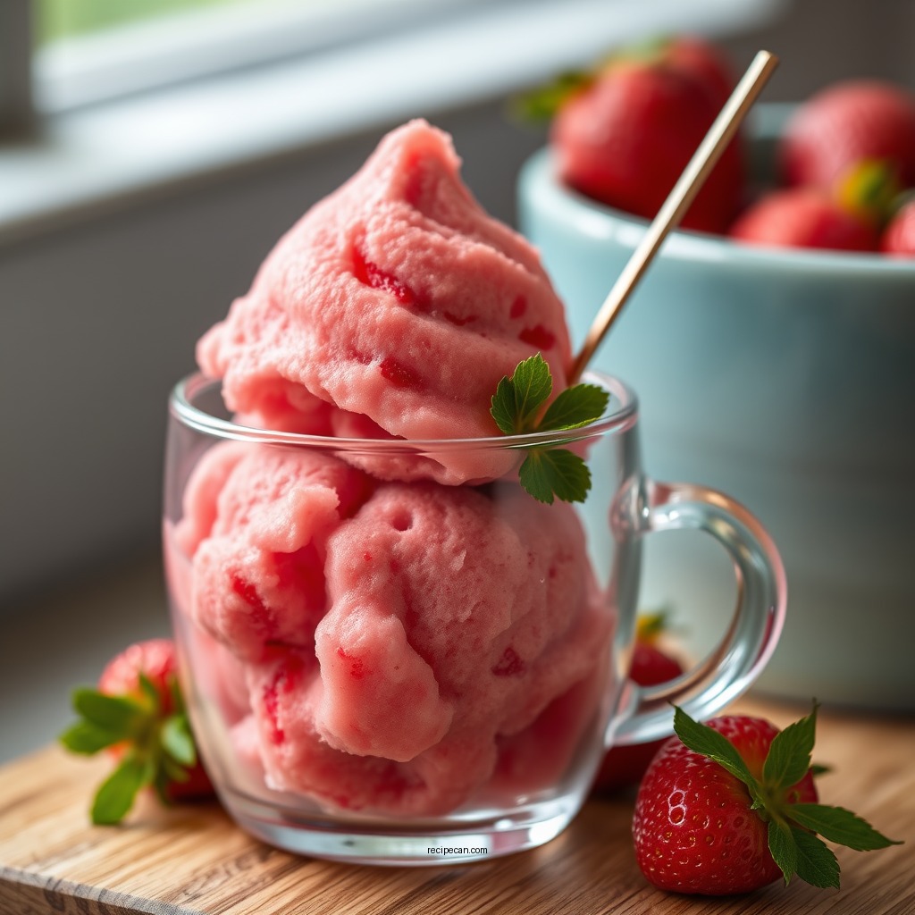 Fruity Strawberry Sorbet - dash mug ice cream maker recipes
