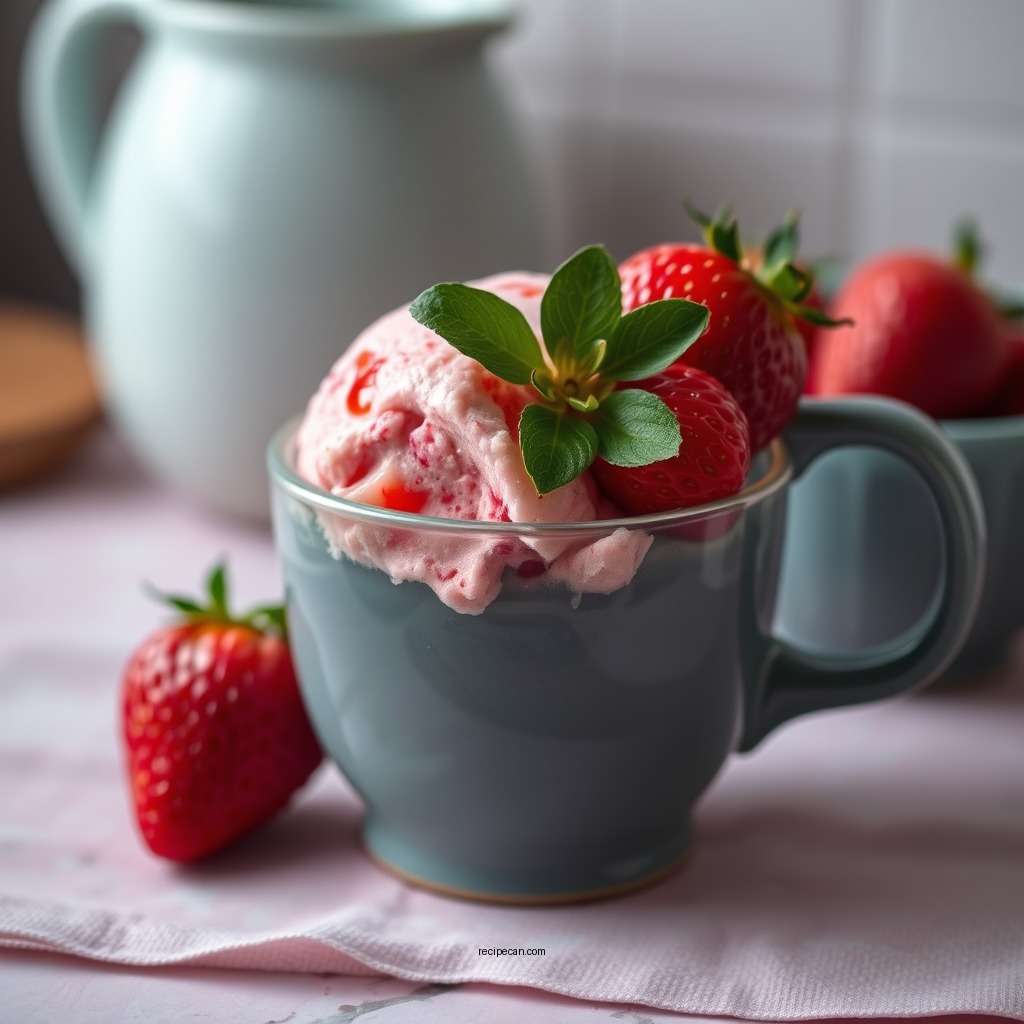 Fruity Strawberry Sorbet - dash my mug ice cream recipes