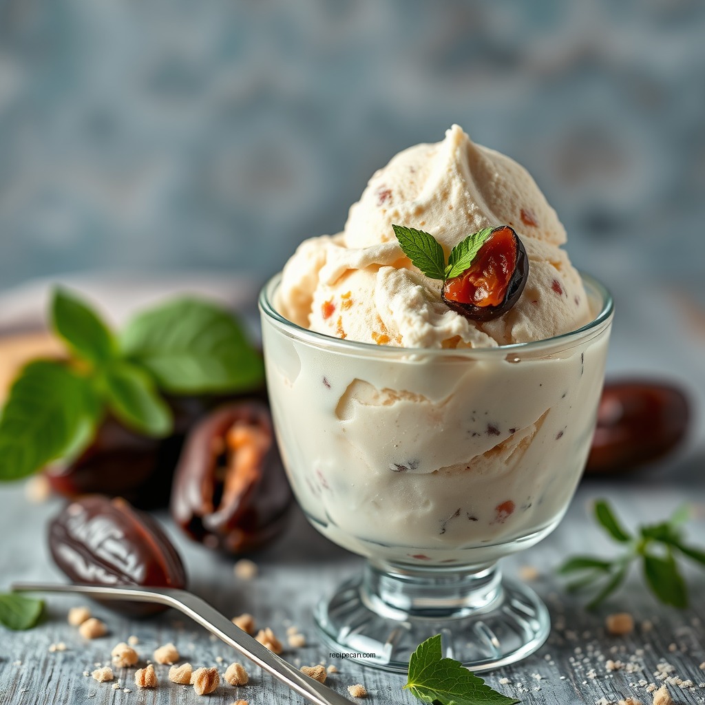 Blending the Ice Cream Base - date ice cream recipe
