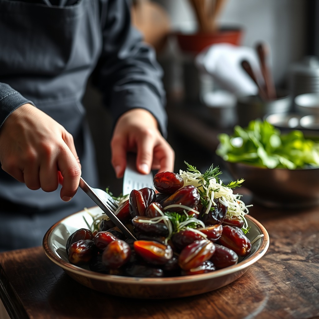 Preparing the Base for Your Salad - date salad recipe