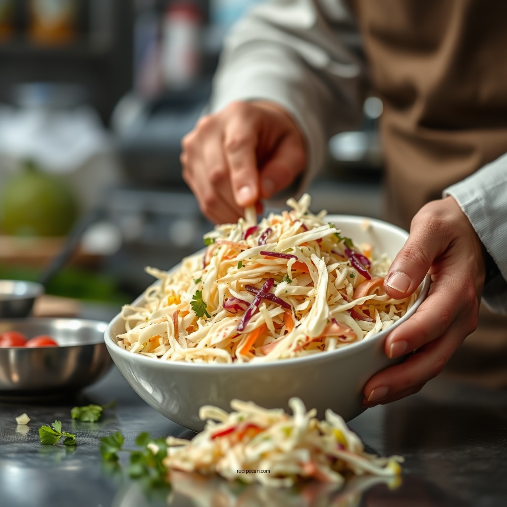Preparing the Coleslaw Base - dole coleslaw recipe
