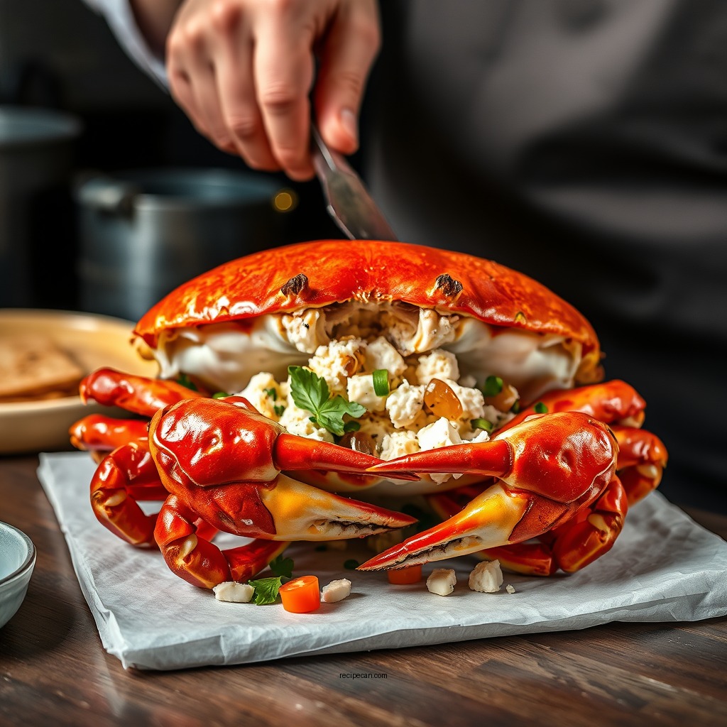 Preparing the Crab - dungeness crab salad recipe