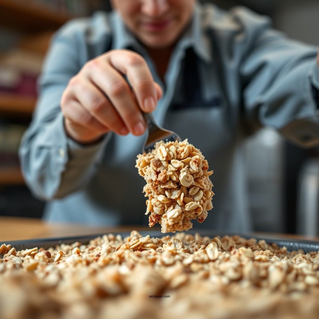 Making the Crisp Topping - easy apple crisp recipe without oats