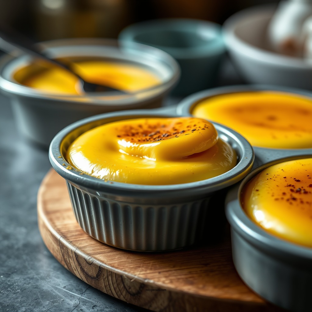 Baking the Custard - easy baked egg custard recipe