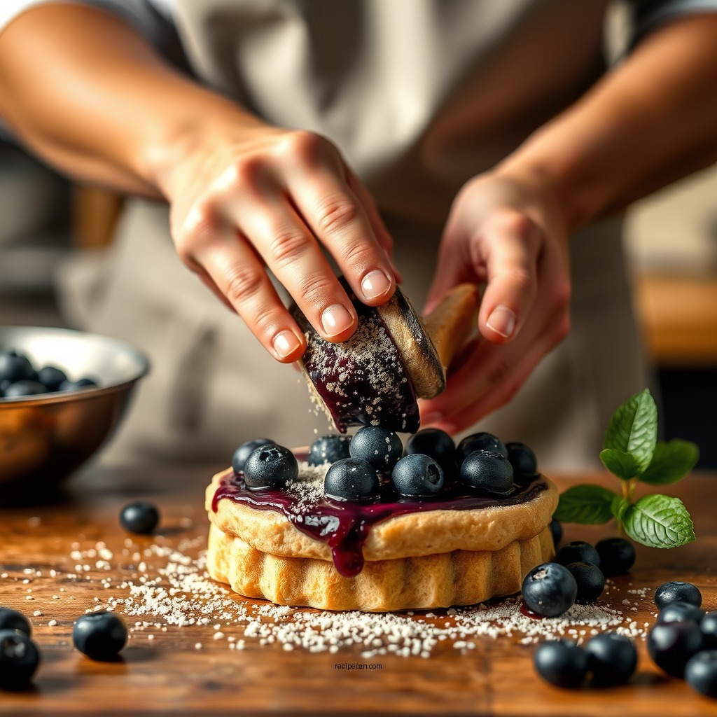 Preparing the Blueberry Filling - easy blueberry pie recipe