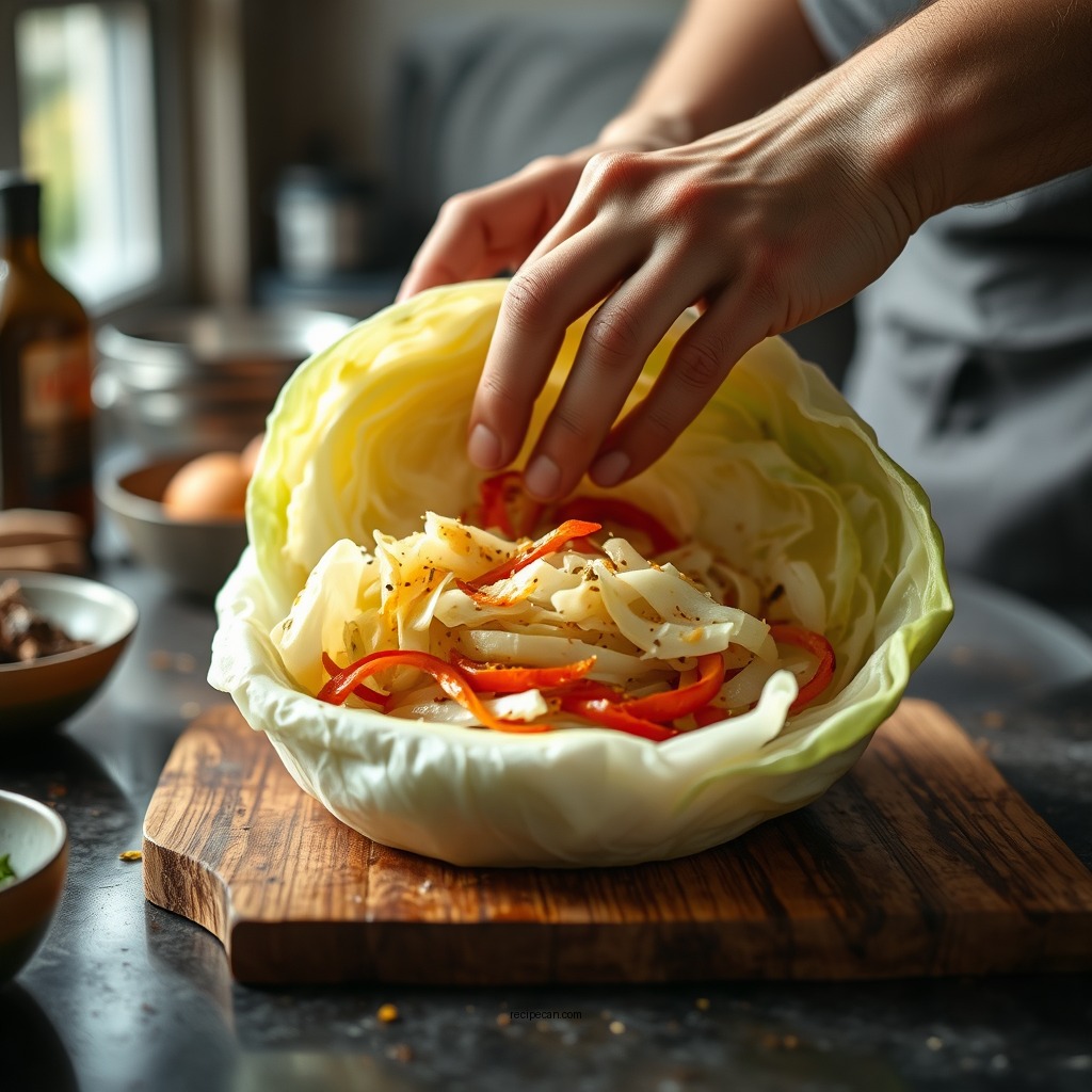 Preparing the Cabbage - easy cabbage roll recipe