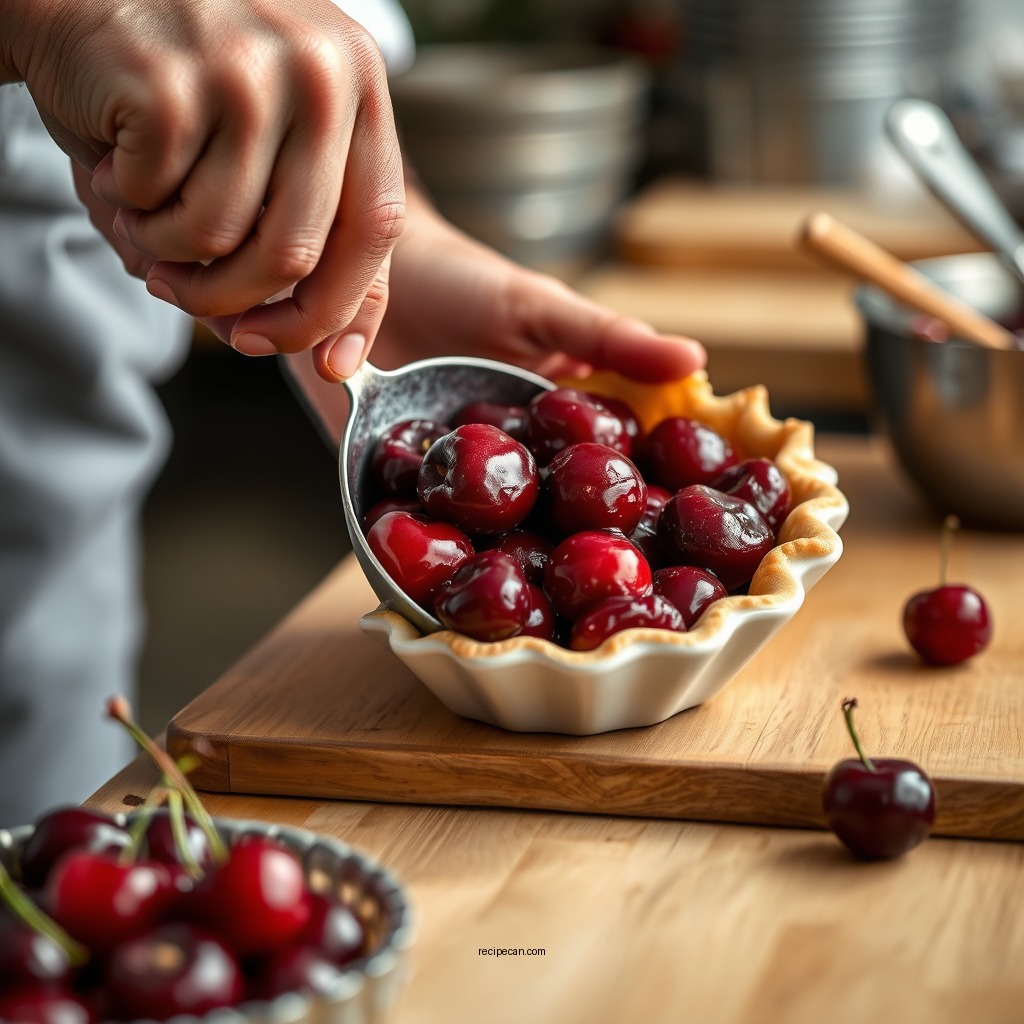 Preparing the Cherry Filling - easy cherry pie recipe