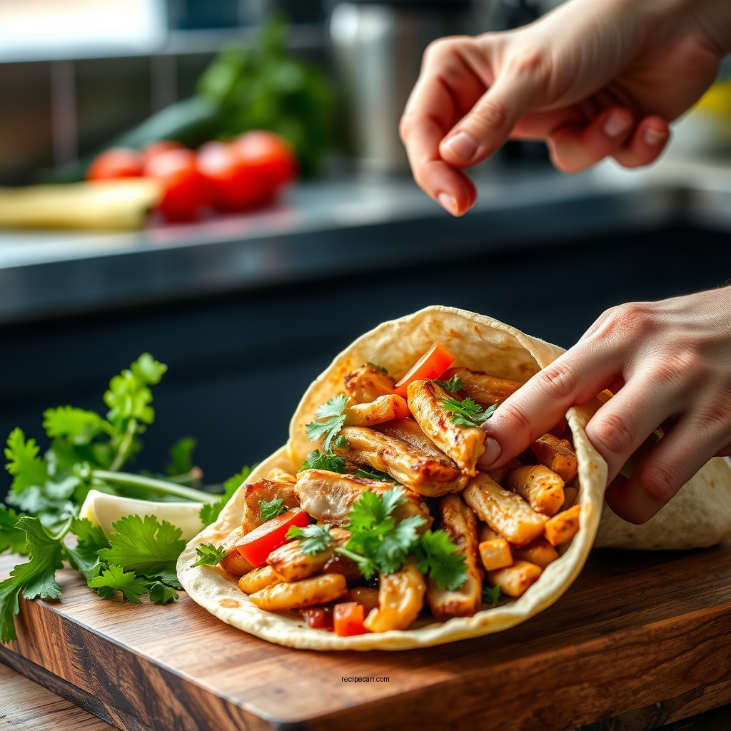 Simple Marinade Preparation - easy chicken shawarma wrap recipe