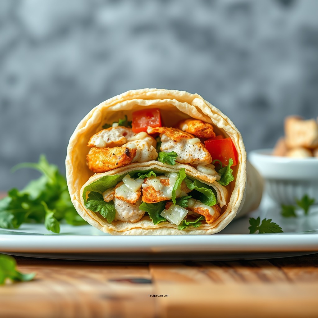 Classic Chicken Caesar Wrap - easy chicken wrap recipes