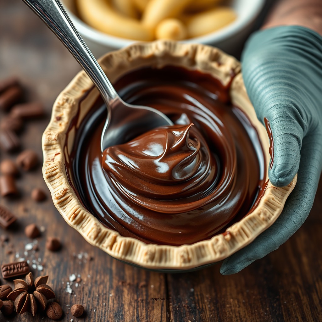 Making the Chocolate Filling - easy chocolate pie recipe