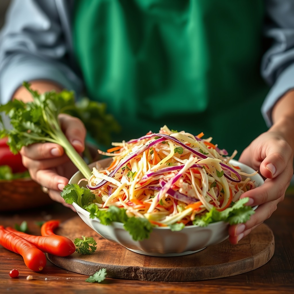 Preparing the Vegetables - easy coleslaw recipe