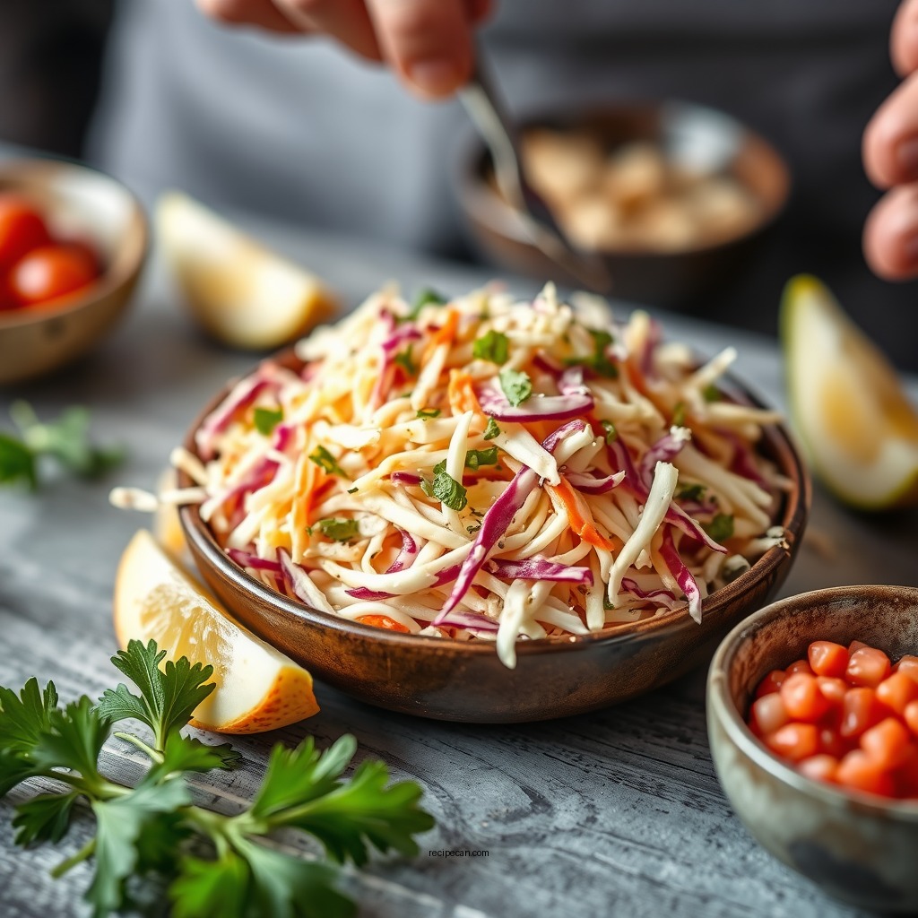 Tangy Vinegar Coleslaw - easy coleslaw recipes