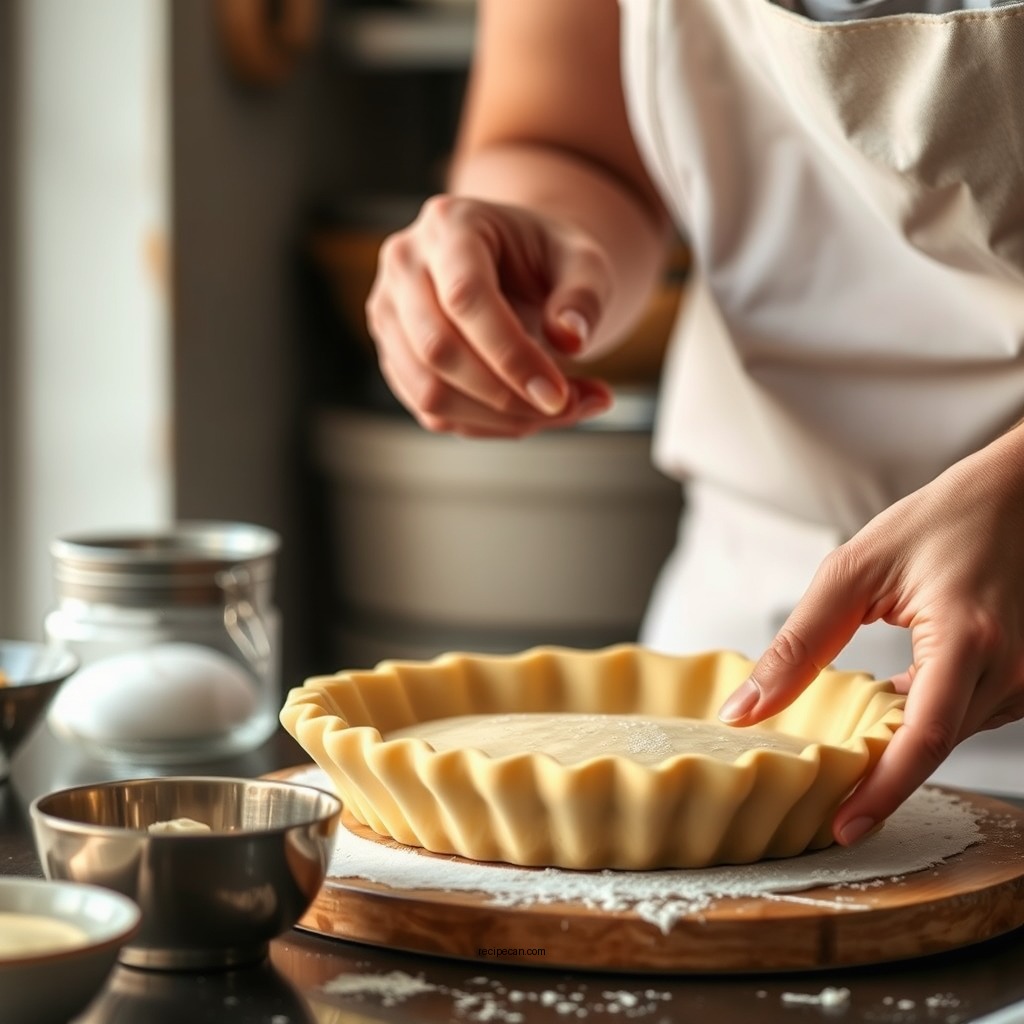 Preparing the Pie Crust - easy custard pie recipe