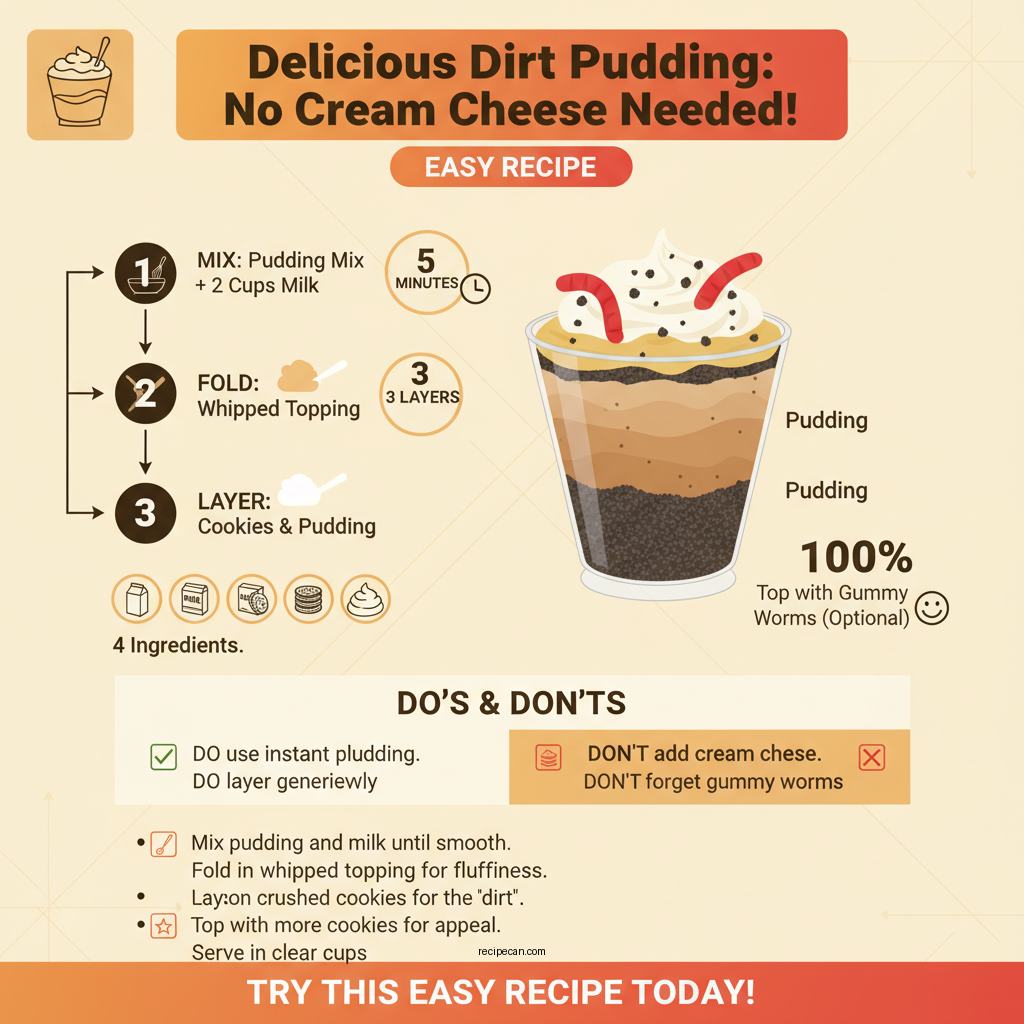 easy dirt pudding recipe without cream cheese - Data Infographic and Statistics
