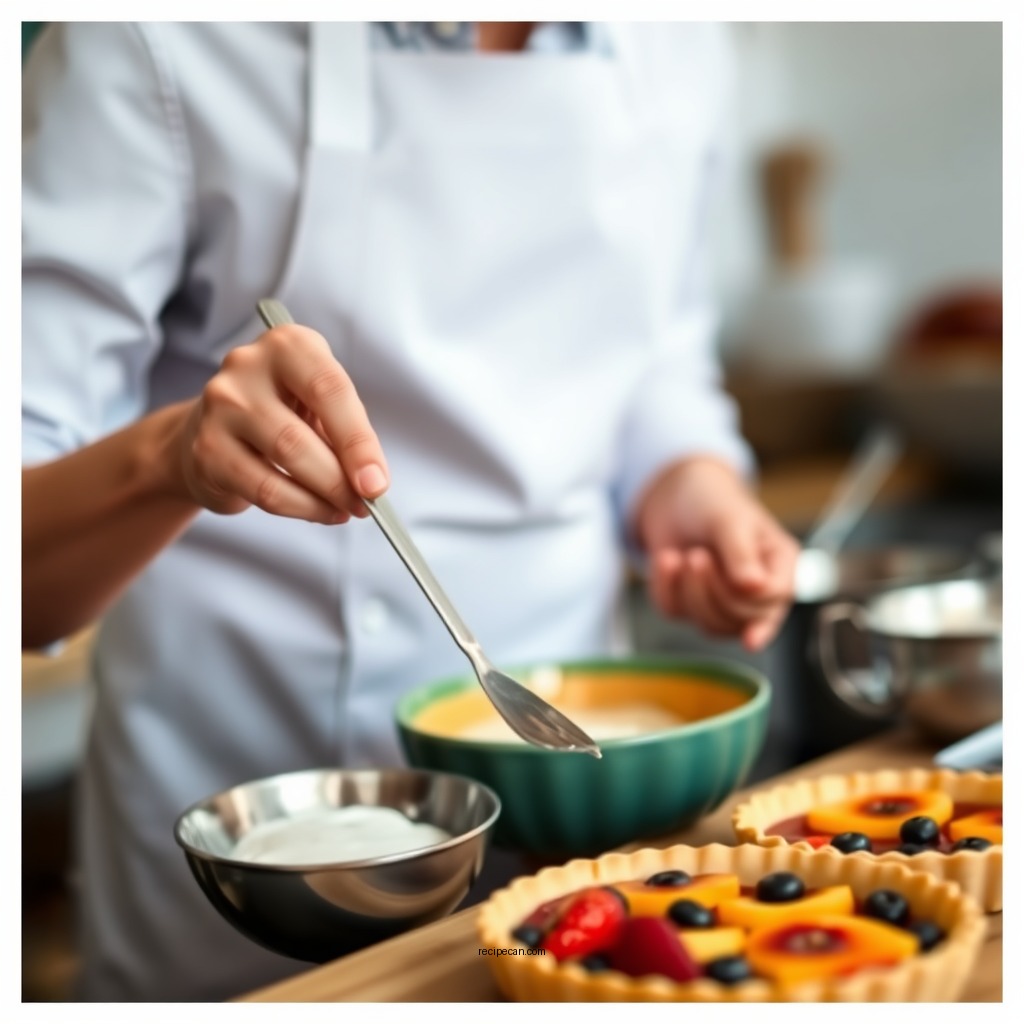 Preparing the Filling - easy fruit tart recipe