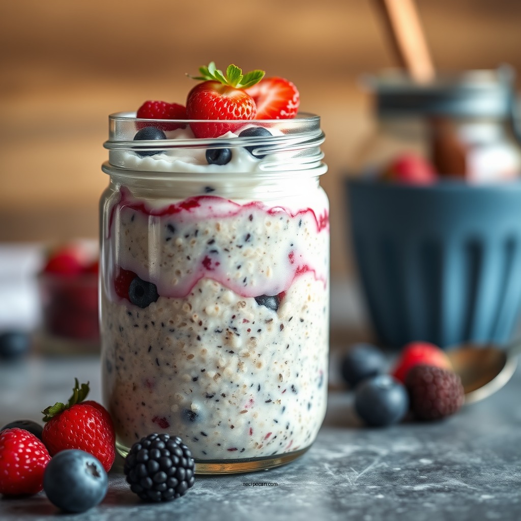Berry Blast Overnight Oats - easy overnight oat recipes