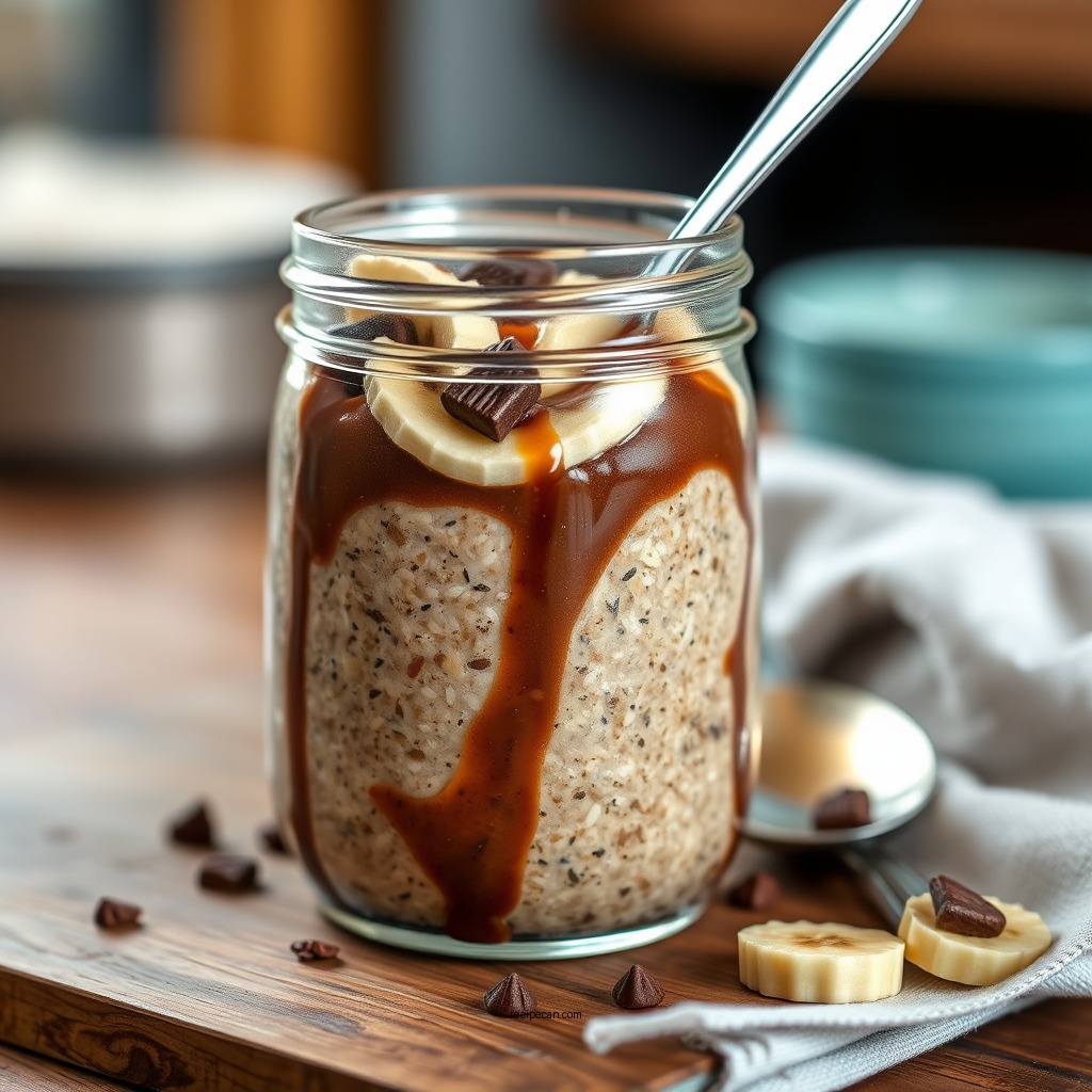Chocolate Banana Overnight Oats - easy overnight oat recipes