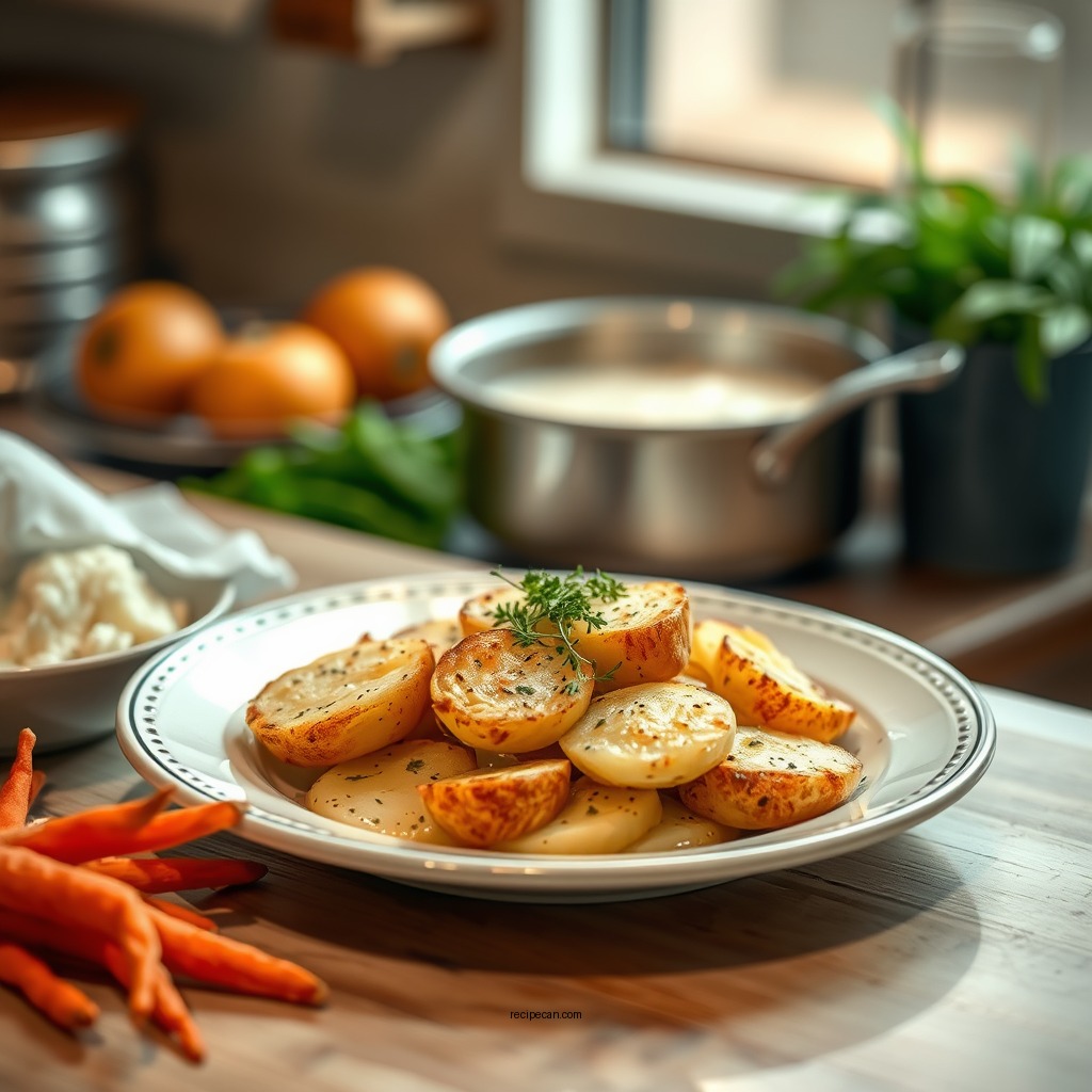 Preparing the Potatoes - easy scalloped potato recipe with cream of mushroom soup