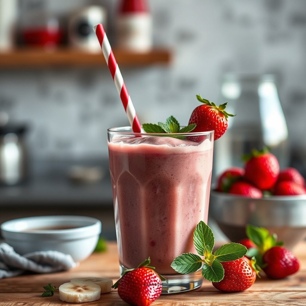 Blending Your Smoothie - easy strawberry banana smoothie recipe