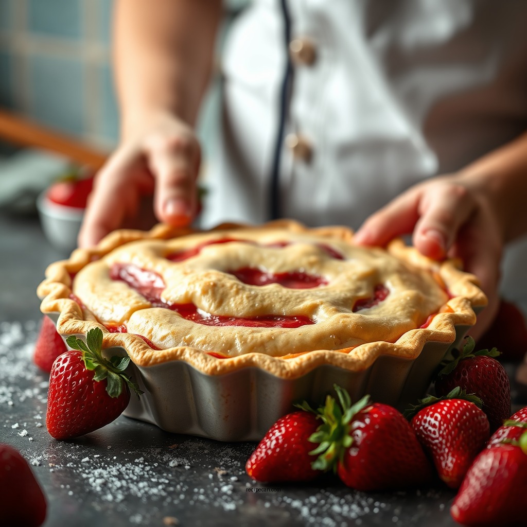 Making the Strawberry Filling - easy strawberry pie recipe