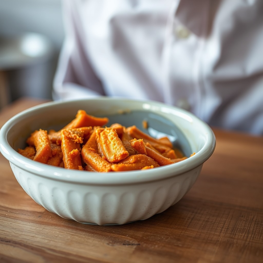 Mixing the Filling - easy sweet potato pie recipe