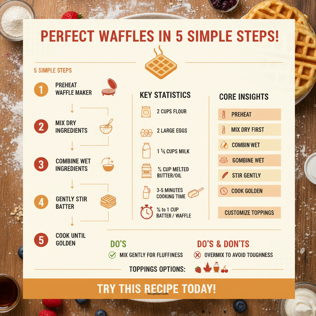 easy waffle recipe waffle maker - Data Infographic and Statistics