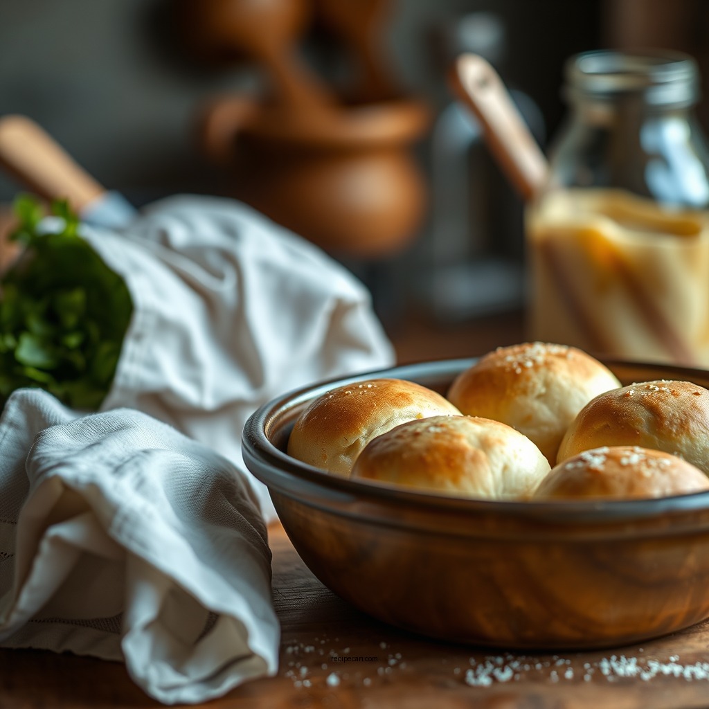 Gathering Your Ingredients - easy yeast rolls recipe