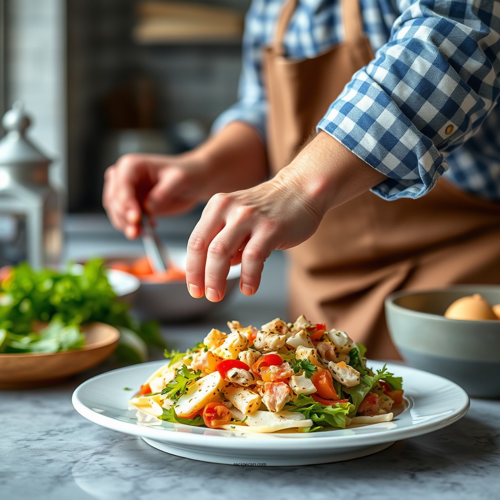 Step-by-Step Preparation - egg chicken salad recipe