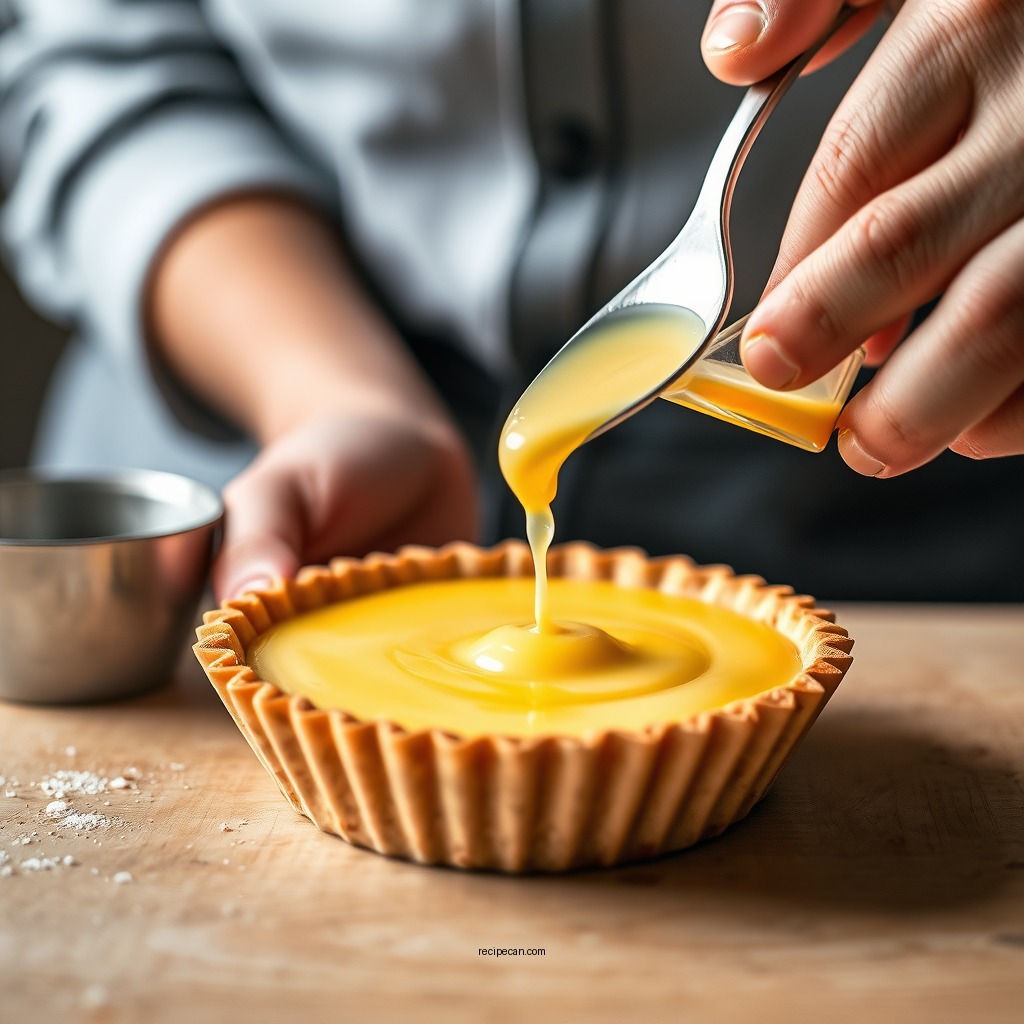 Making the Custard Filling - egg custard tart recipe