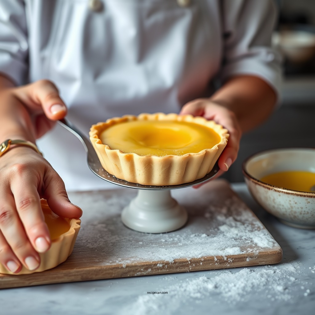 Preparing the Pastry - egg custard tart recipe