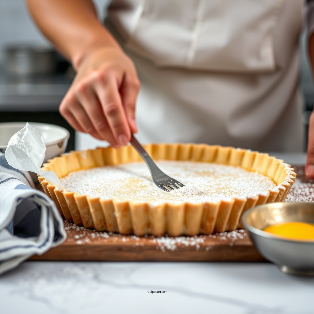 Preparing the Tart Crust - egg custard tart recipe