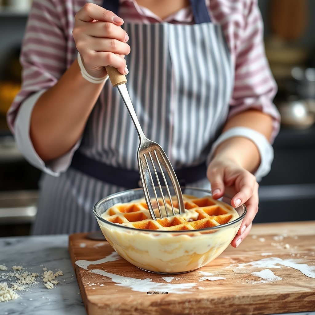 Preparing the Waffle Batter - egg free waffle recipe