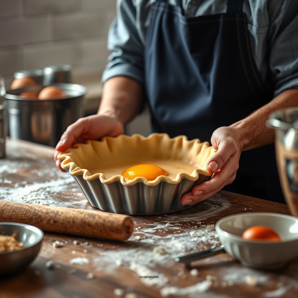 Preparing the Pie Crust - egg pie recipe