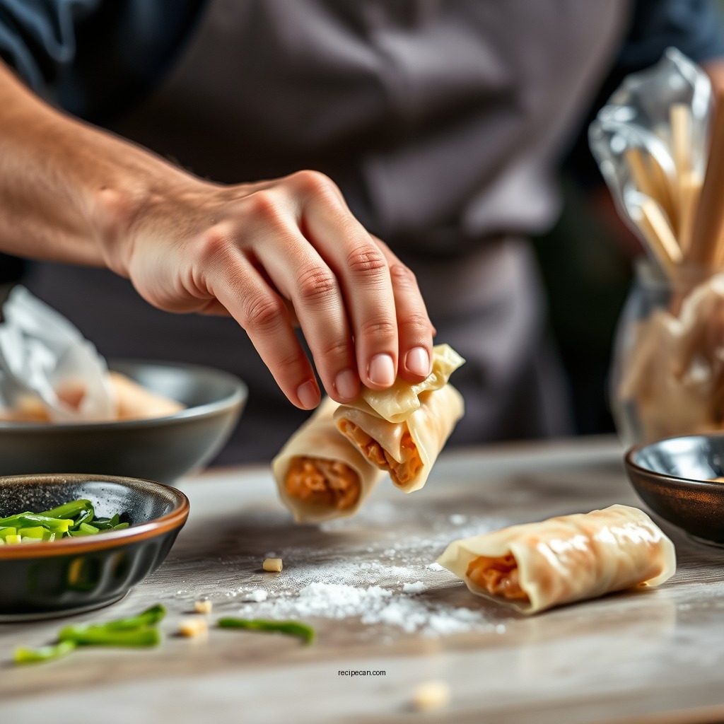 Preparing the Filling - egg roll recipe