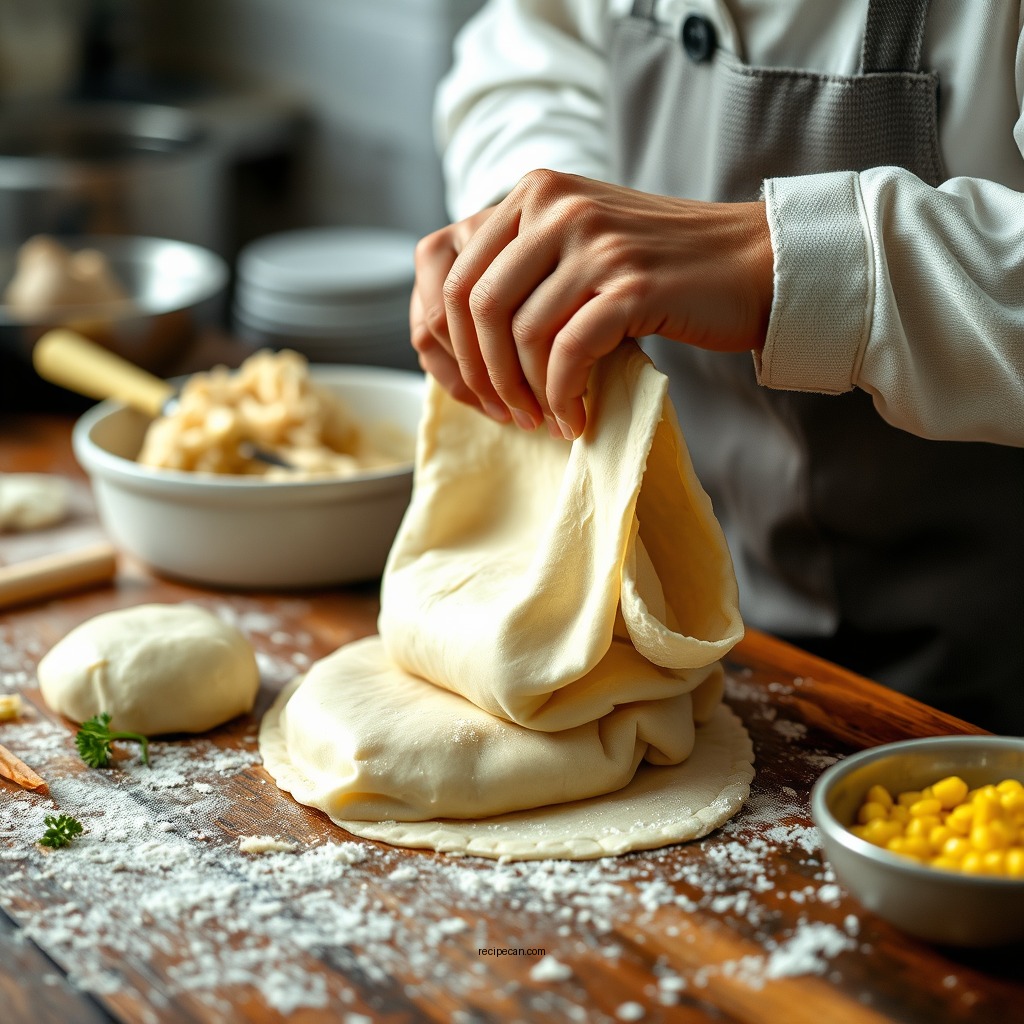 Preparing the Dough - egg roll wrap recipe