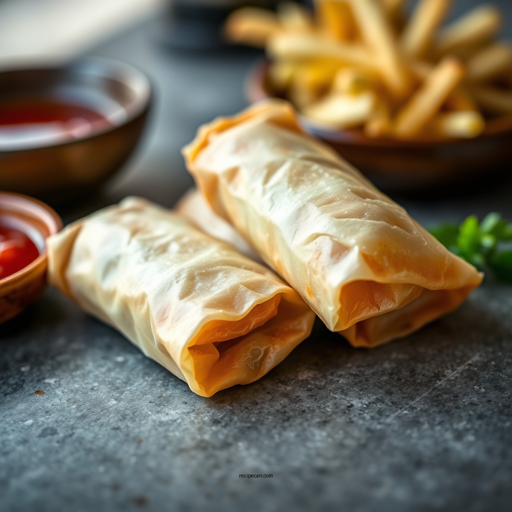 Wrapping the Egg Rolls - egg rolls recipe
