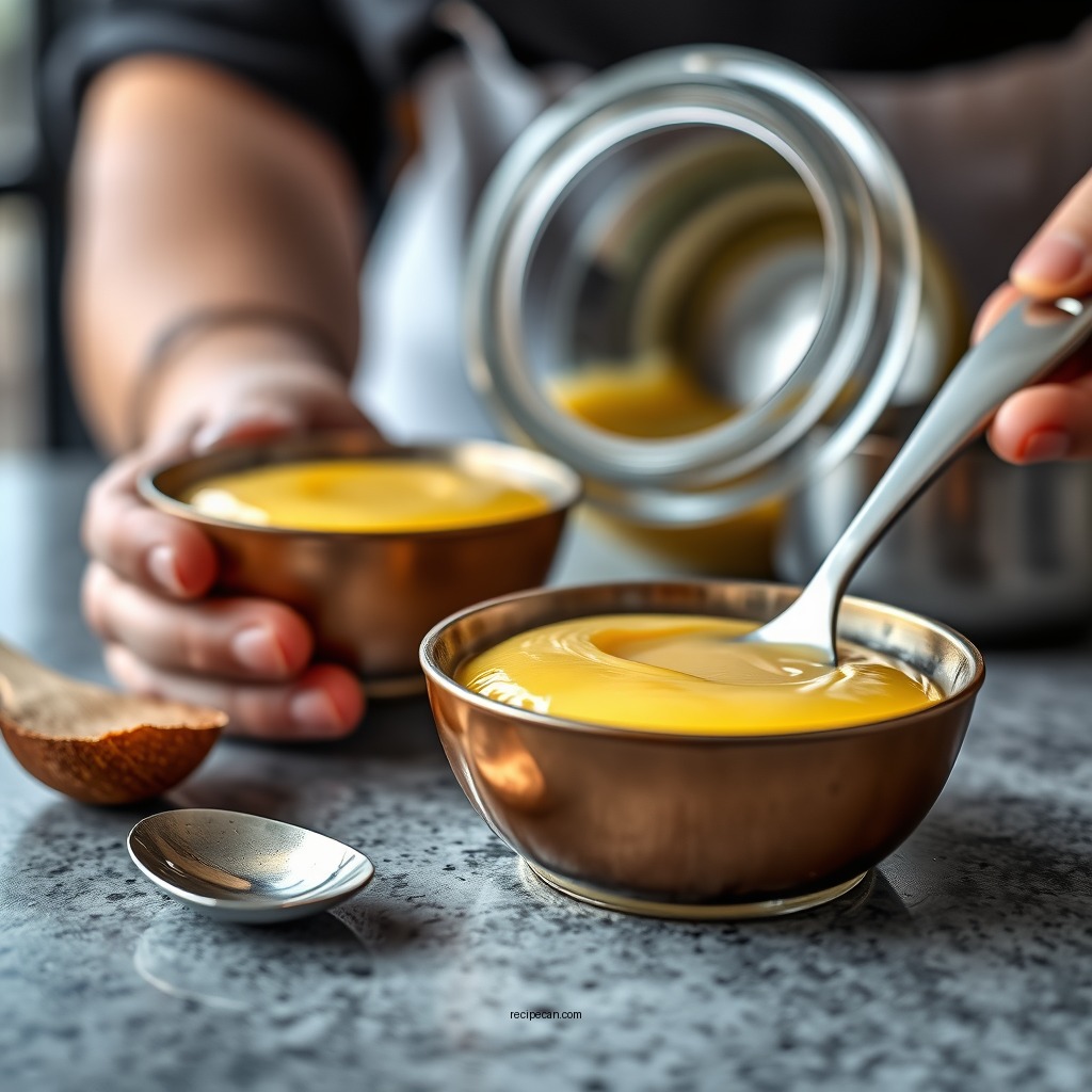 Cooking the Custard - egg yolk custard recipe