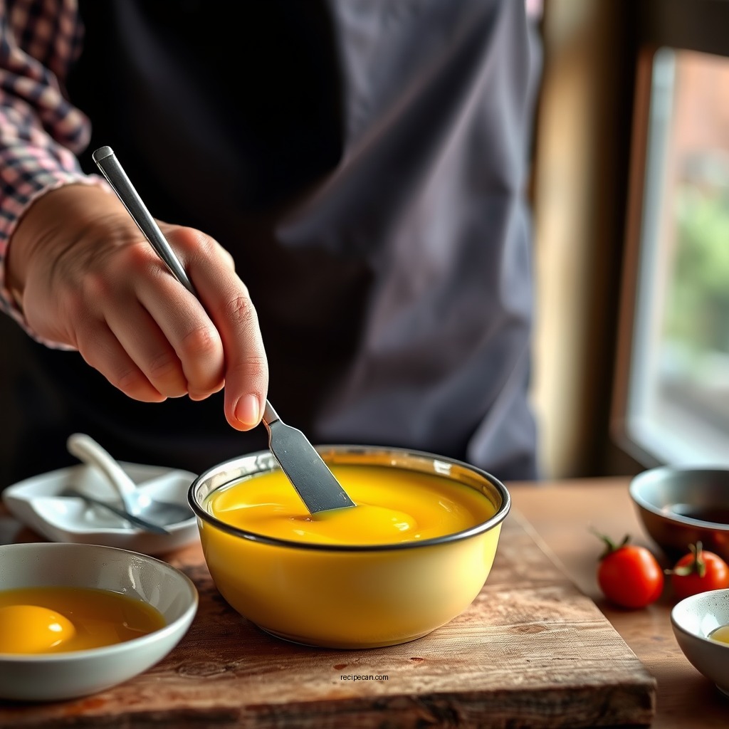 Preparing the Custard Base - egg yolk custard recipe