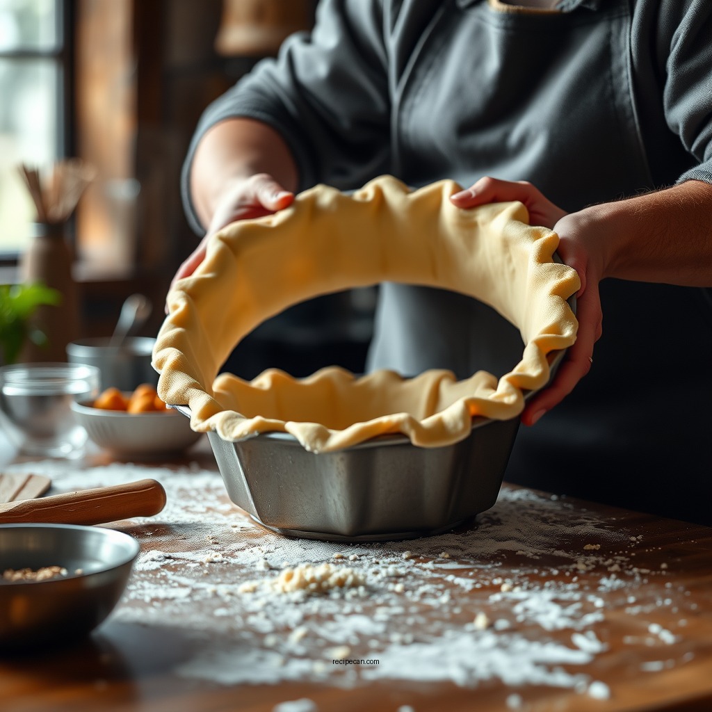 Preparing the Pie Crust - eggnog pie recipe