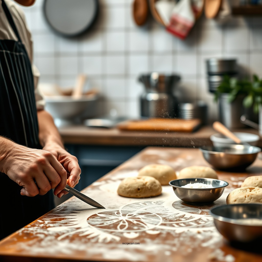 Preparing the Dough - english muffins recipe