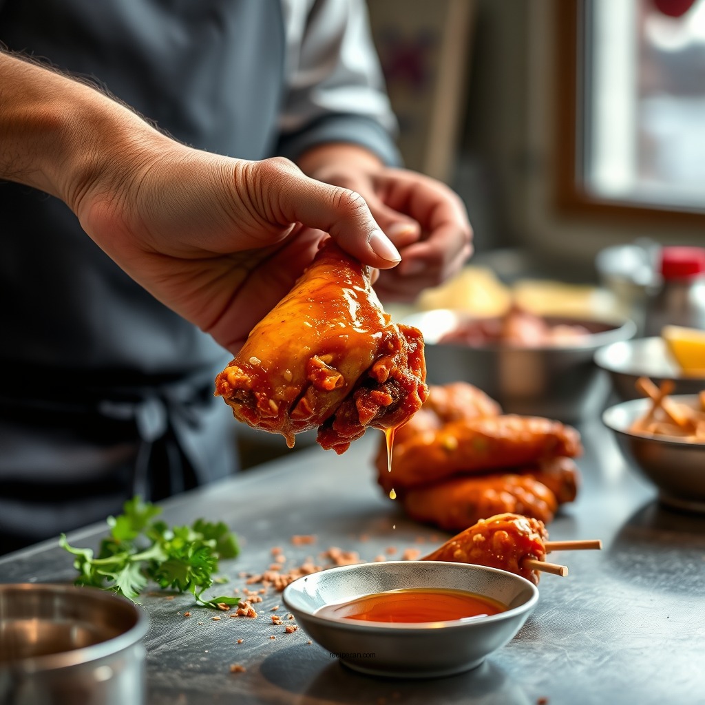 Preparing the Chicken Wings - franks hot sauce chicken wings recipe