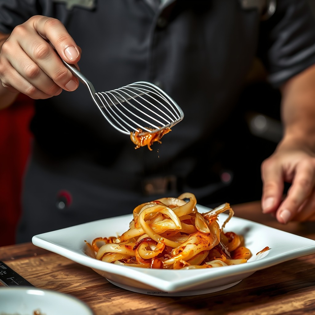 Preparing the Caramelized Onions - french onion soup burger recipe