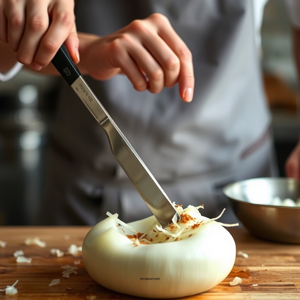 Preparing the Onions - french onion soup recipe tyler florence