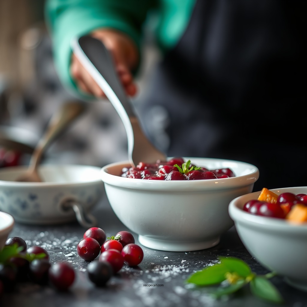 Cooking the Sauce - fresh cranberry sauce recipe