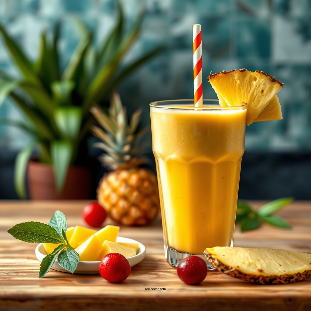 Tropical Mango Pineapple Smoothie - fresh fruit smoothie recipes