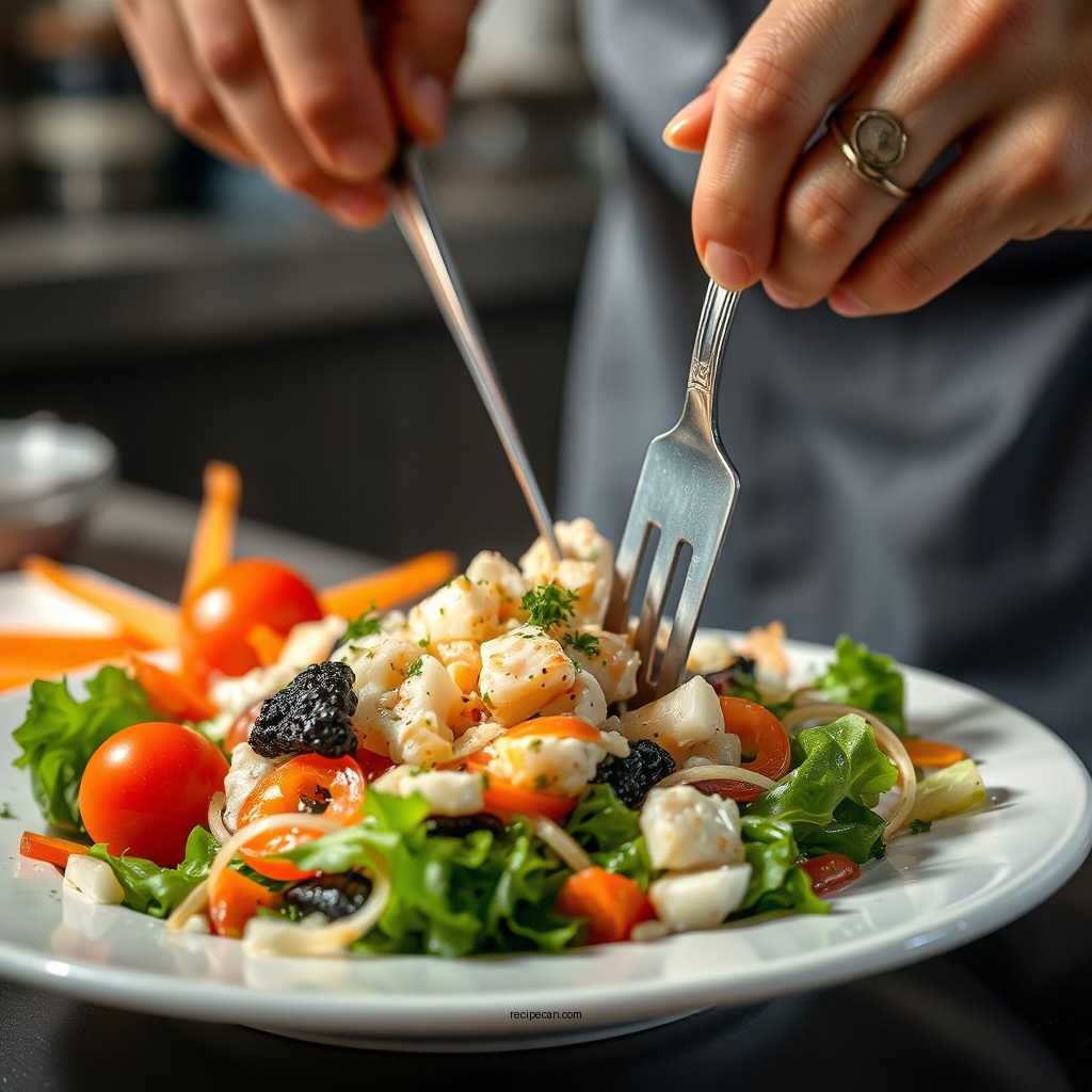 Preparing the Seafood - fresh market seafood salad recipe