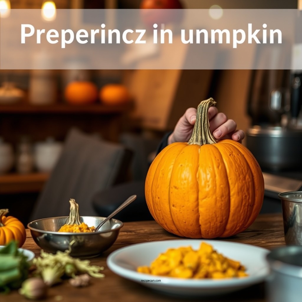 Preparing the Pumpkin - fresh pumpkin pie recipe