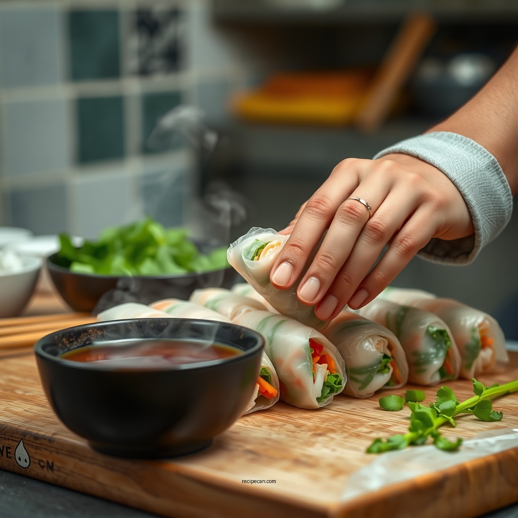Preparing the Fillings - fresh spring roll recipe